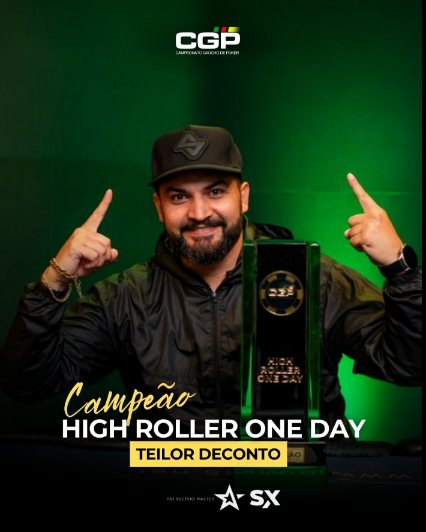 Arte oficial: Teilor De Conto, campeão do High Roller One Day