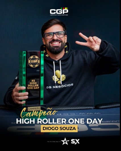 Arte oficial: Diogo Souza, campeão do High Roller One Day