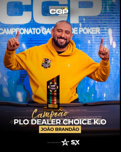 Arte oficial: João Brandão, campeão do PLO Dealer Choice K.O