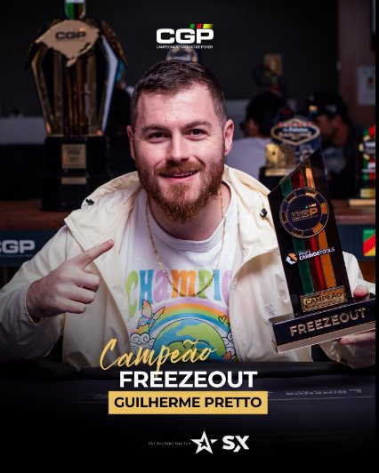 Arte oficial: Guilherme Pretto, campeão do Freezeout