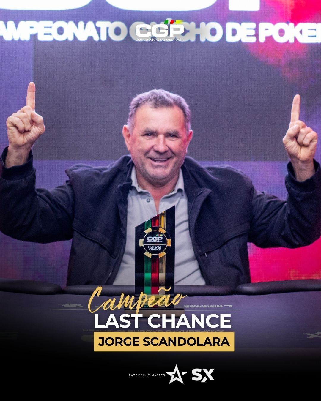 Arte oficial: Jorge Scandolara, campeão do Last Chance